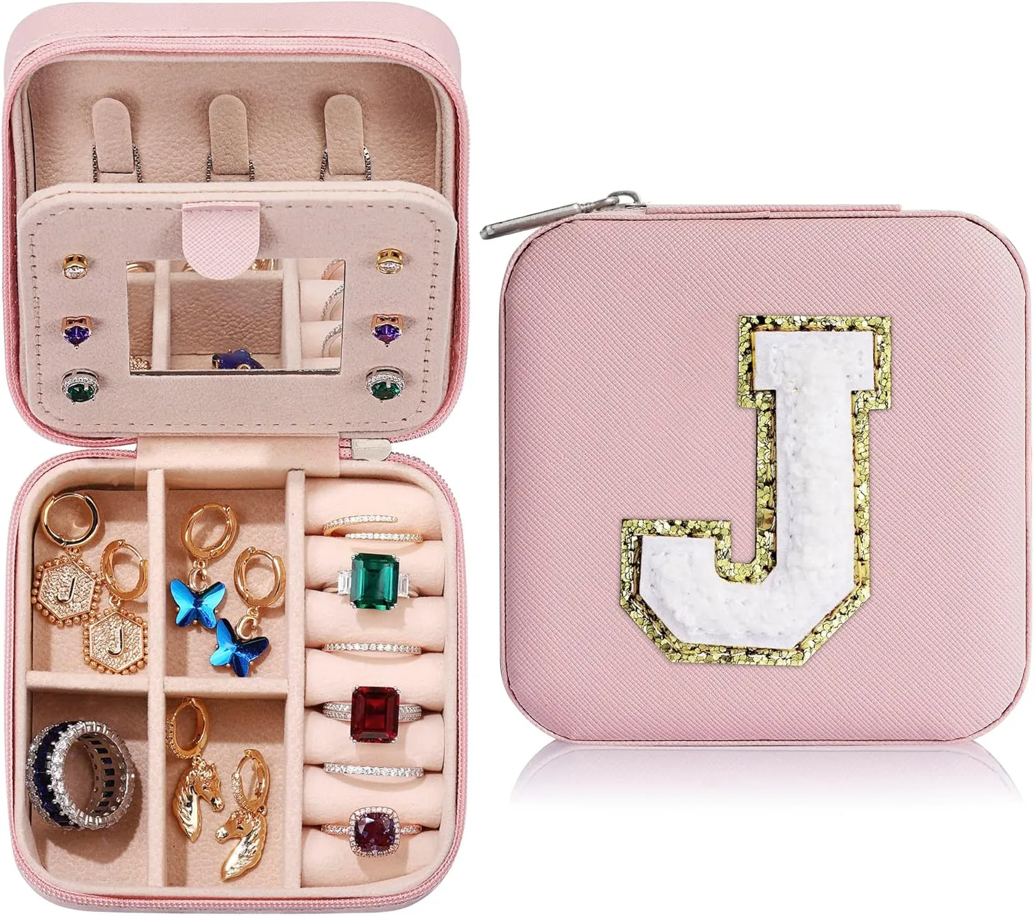 Travel Jewelry Box for Girls Women | Personalized Jewelry Boxes for Women Girls | Necklace Earrings Ring Box | Travel Jewelry Organizer Box