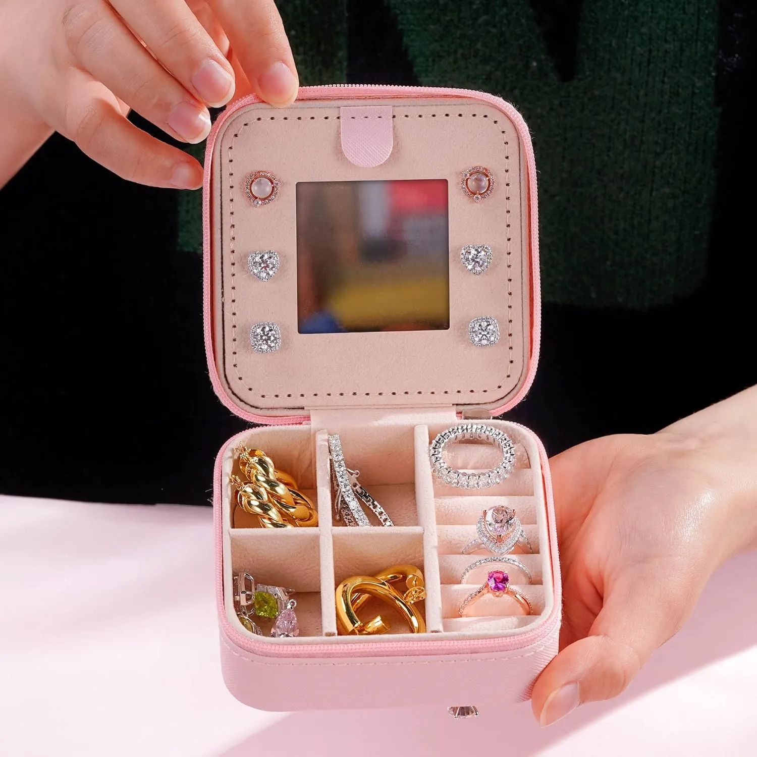 Travel Jewelry Box for Girls Women | Personalized Jewelry Boxes for Women Girls | Necklace Earrings Ring Box | Travel Jewelry Organizer Box