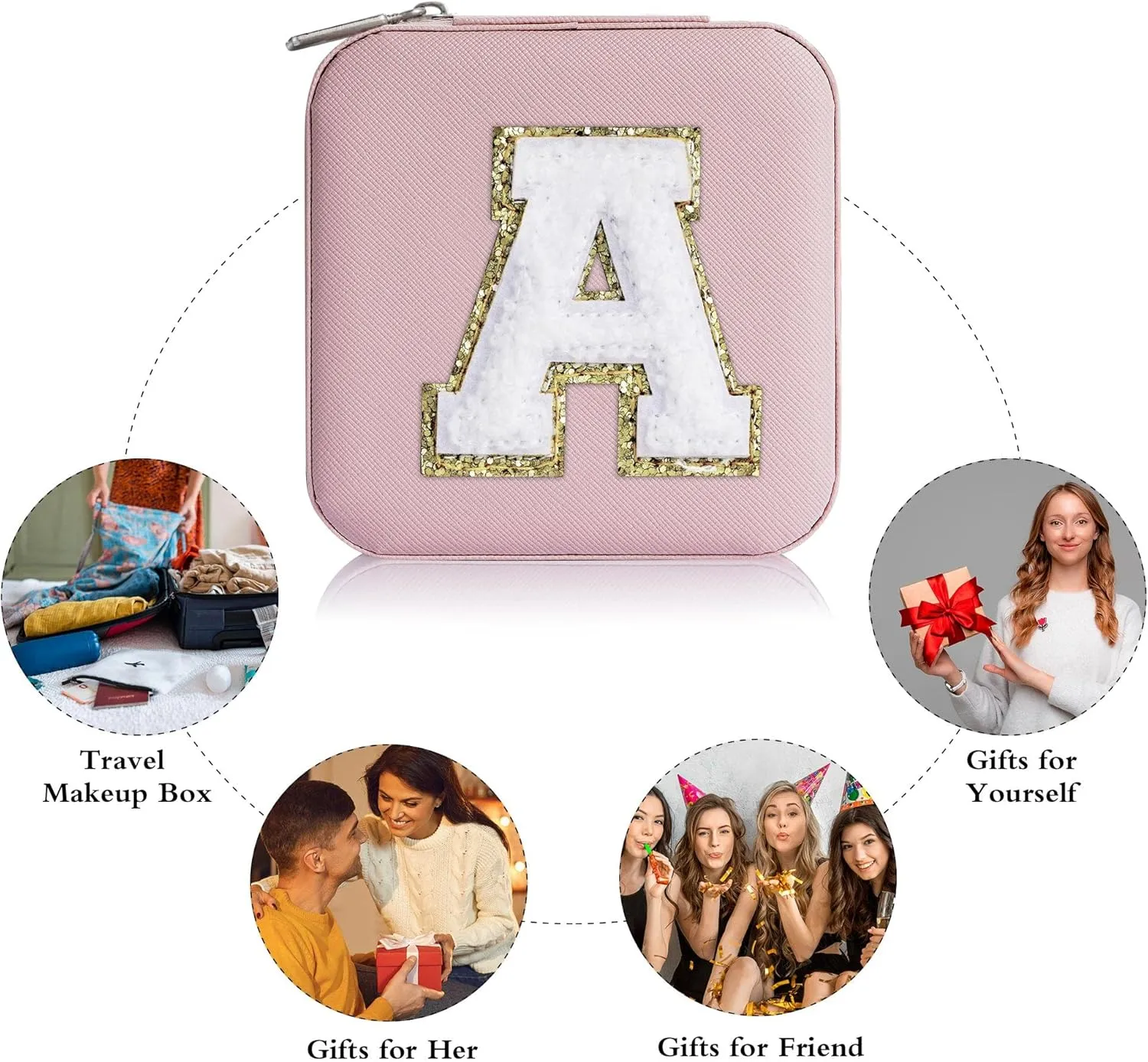 Travel Jewelry Box for Girls Women | Personalized Jewelry Boxes for Women Girls | Necklace Earrings Ring Box | Travel Jewelry Organizer Box