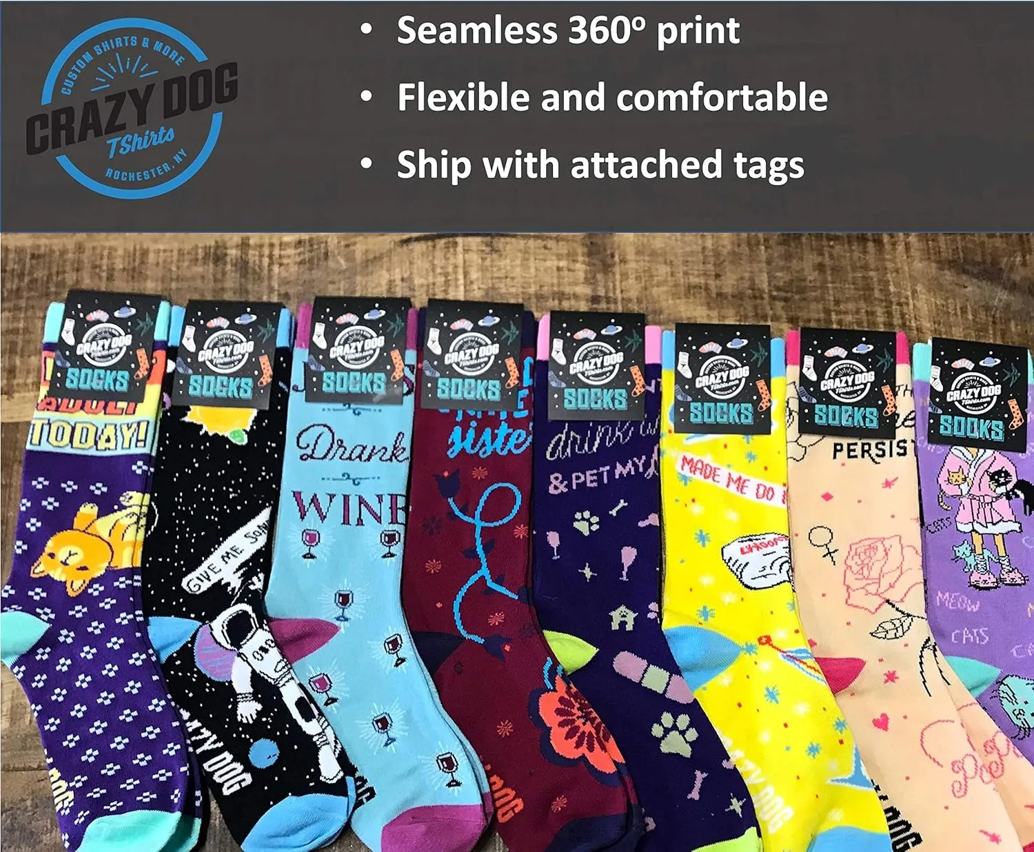 TrendWell Funny Mens Socks Hilarious Guy Socks with Crazy Sarcastic Designs