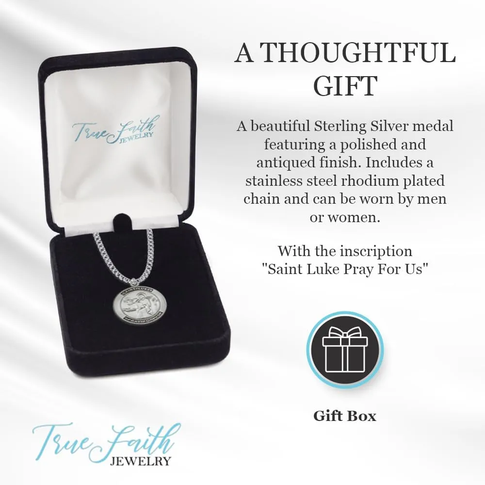True Faith Jewelry Sterling Silver St Pendant Medal Necklace, Religious Jewelry