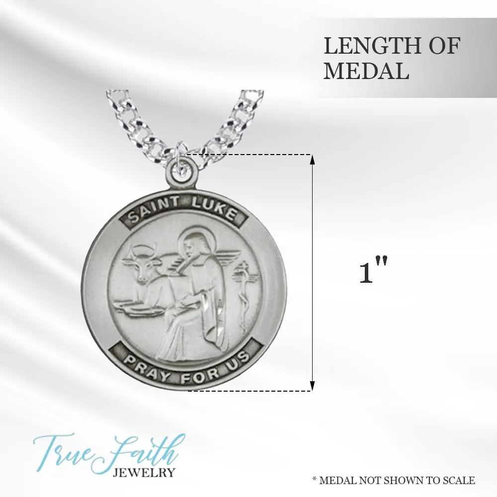 True Faith Jewelry Sterling Silver St Pendant Medal Necklace, Religious Jewelry