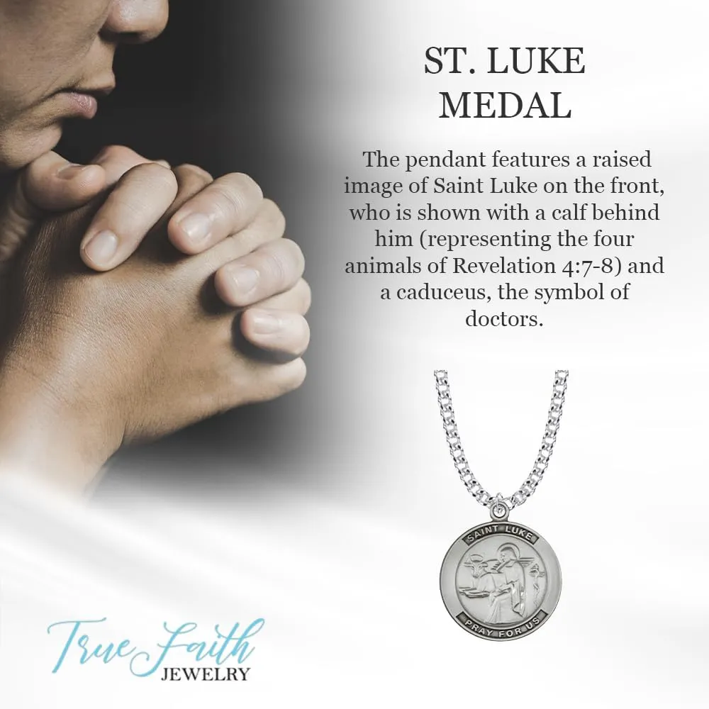 True Faith Jewelry Sterling Silver St Pendant Medal Necklace, Religious Jewelry