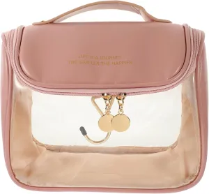 VICASKY Travel Toiletry Bag Makeup Organizer Cosmetics Storage Holder Pink Wall Hanging for Travel and Use