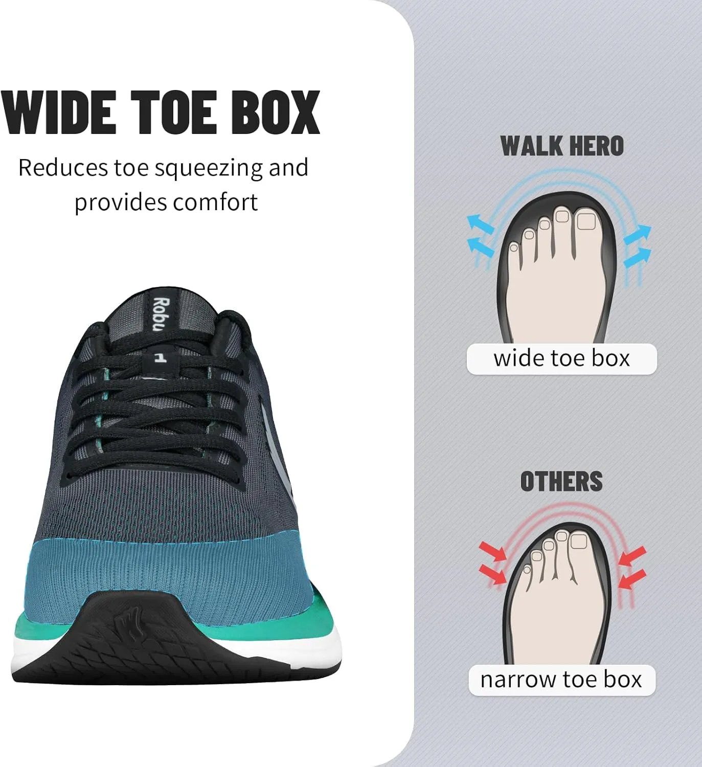 Walking Shoes for Men for Plantar Fasciitis, Arch Support Shoes Men with Wide Toe Box, Non-Slip Men Orthopedic Sneakers for Heel Pain Relief