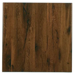Werzalit Pre-drilled Square Table Top Antique Oak 700mm