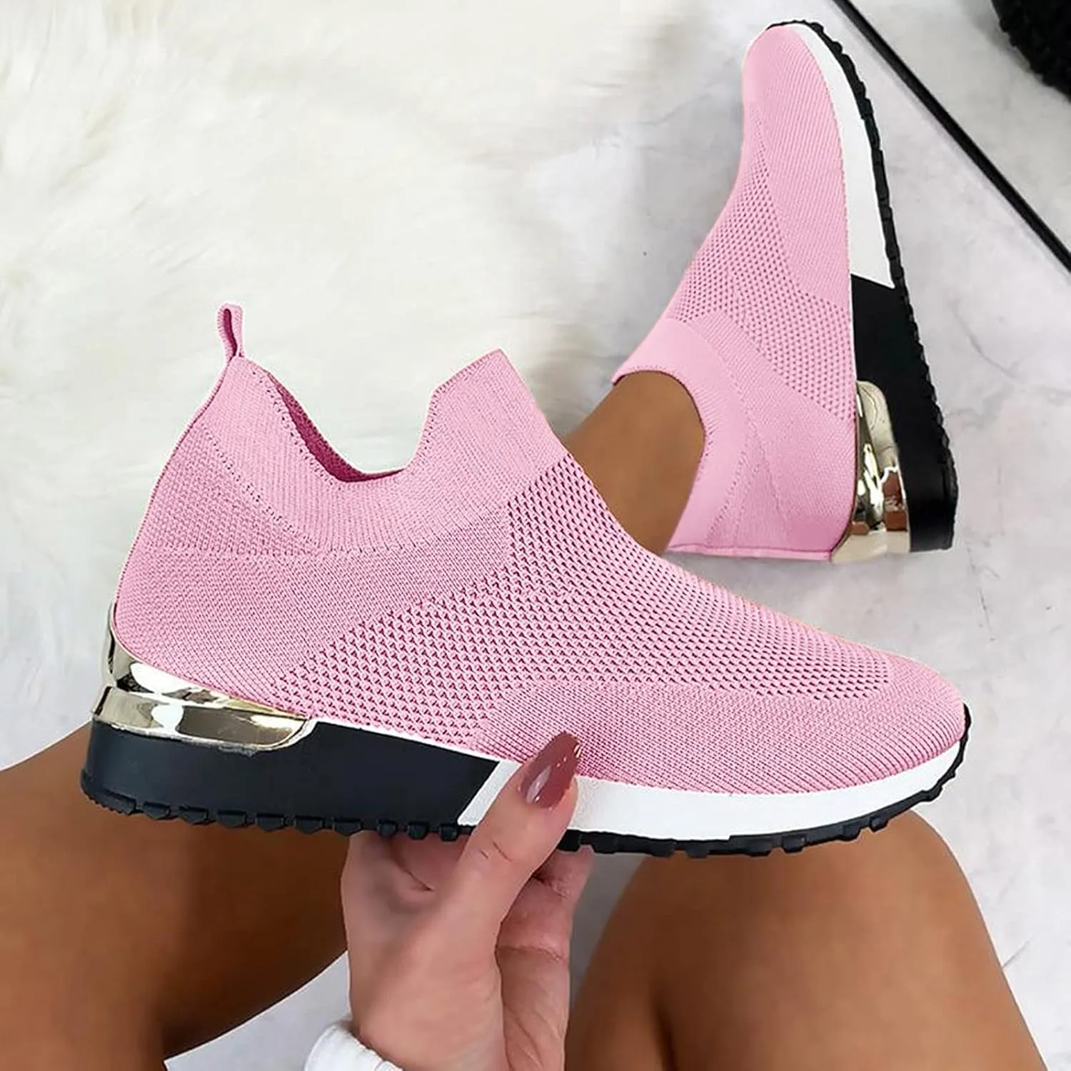 White Slip On Sneakers for Women Size 9 Zapatos para Mujer Antideslizante De Trabajo Black Shoes Women Slip On Sneaker Women Sneakers Size 9 Black Women Walking Shoes 7.5 Wide