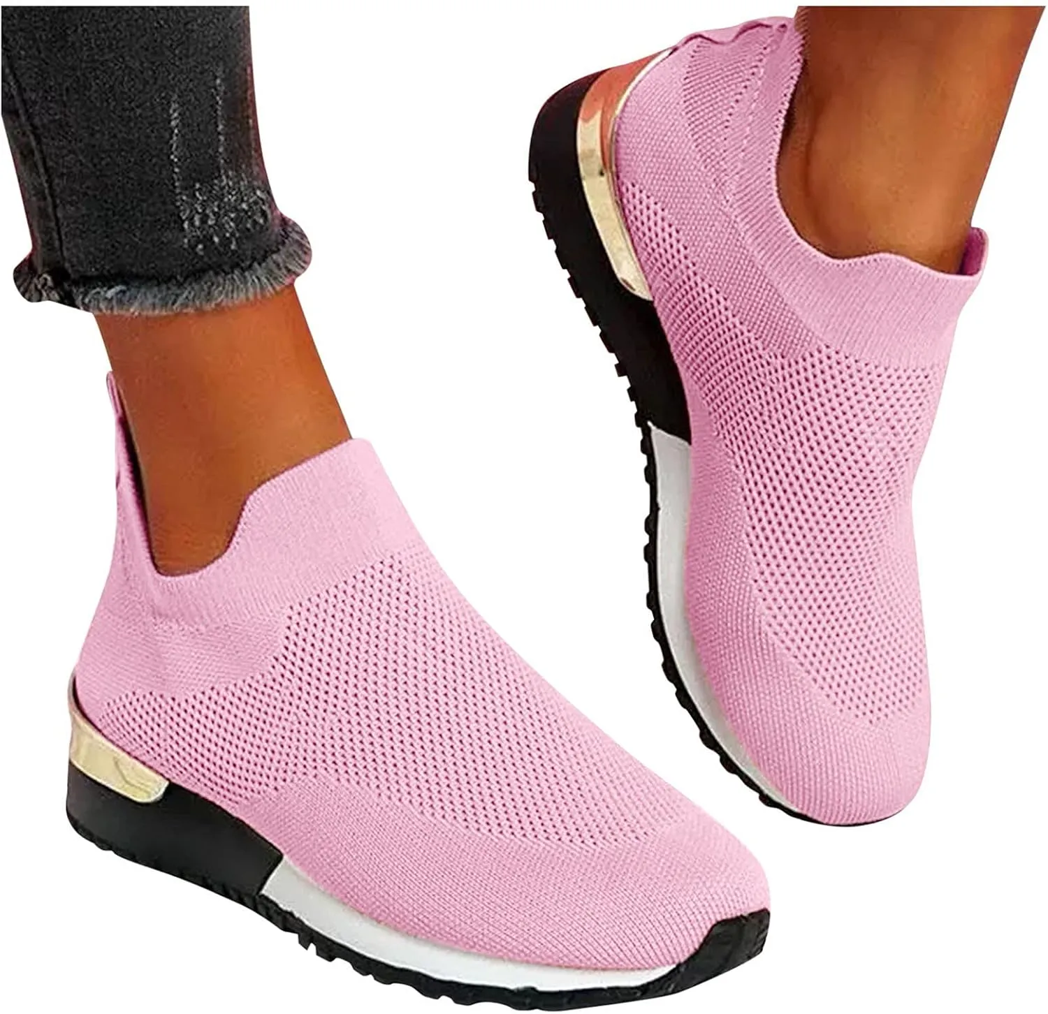 White Slip On Sneakers for Women Size 9 Zapatos para Mujer Antideslizante De Trabajo Black Shoes Women Slip On Sneaker Women Sneakers Size 9 Black Women Walking Shoes 7.5 Wide