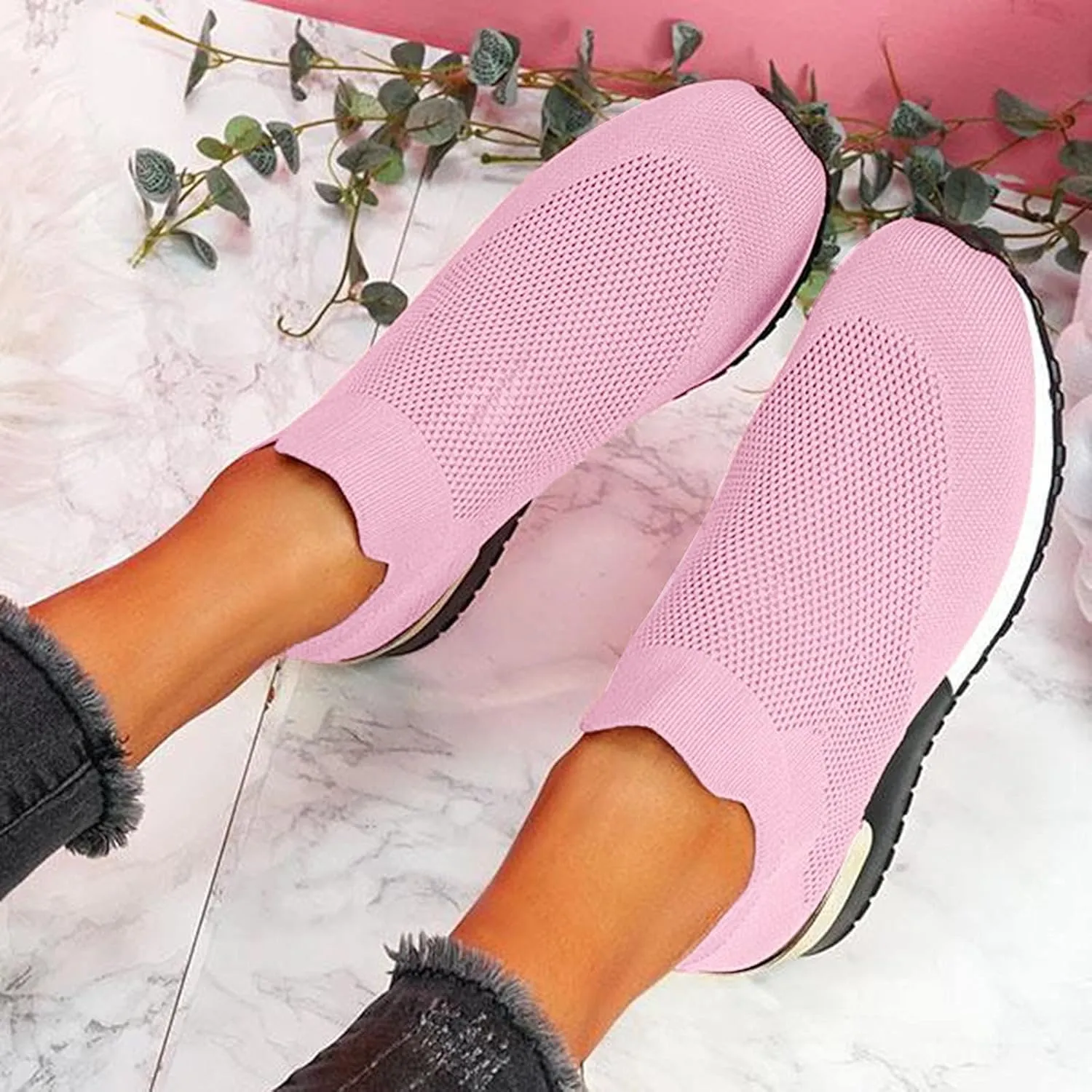 White Slip On Sneakers for Women Size 9 Zapatos para Mujer Antideslizante De Trabajo Black Shoes Women Slip On Sneaker Women Sneakers Size 9 Black Women Walking Shoes 7.5 Wide
