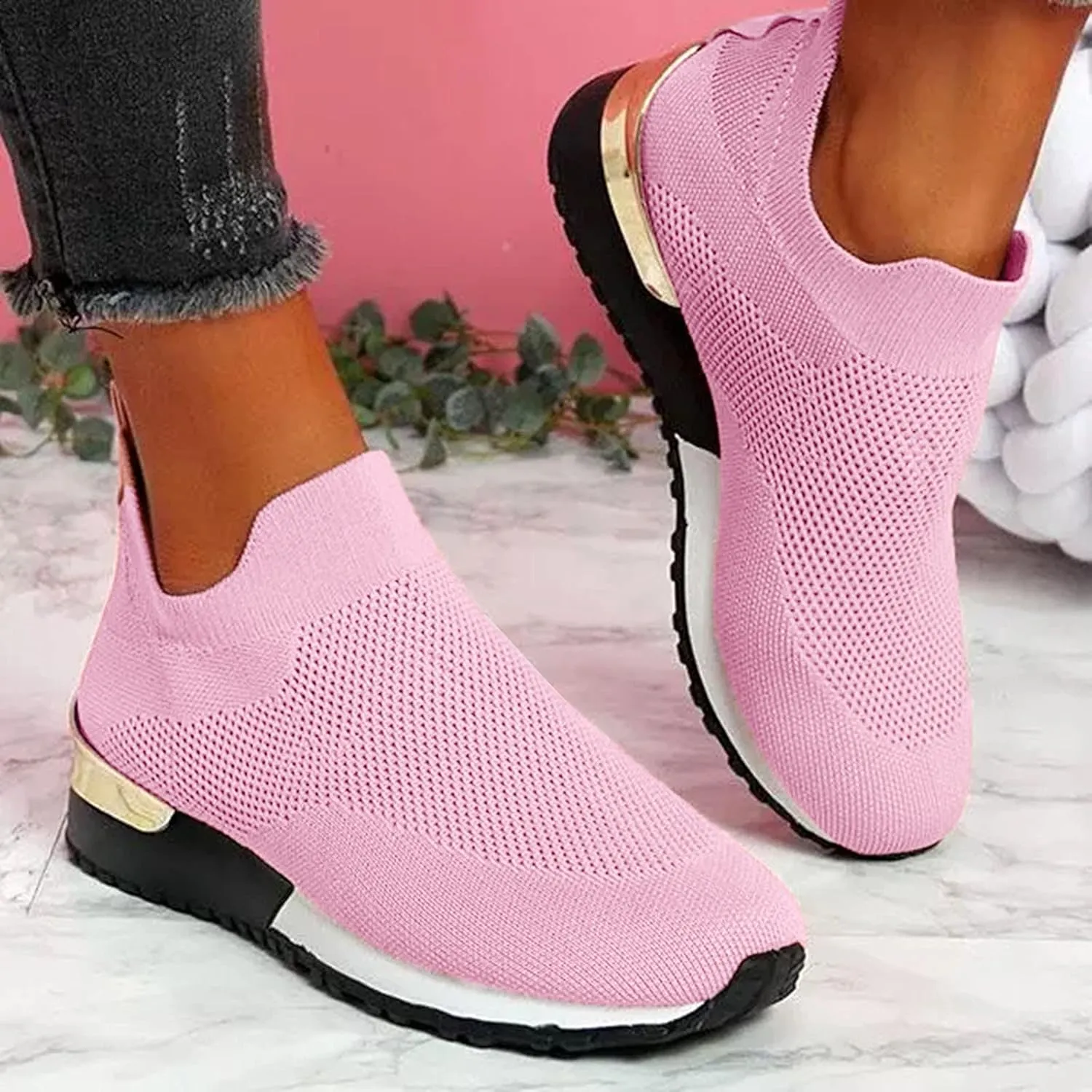 White Slip On Sneakers for Women Size 9 Zapatos para Mujer Antideslizante De Trabajo Black Shoes Women Slip On Sneaker Women Sneakers Size 9 Black Women Walking Shoes 7.5 Wide