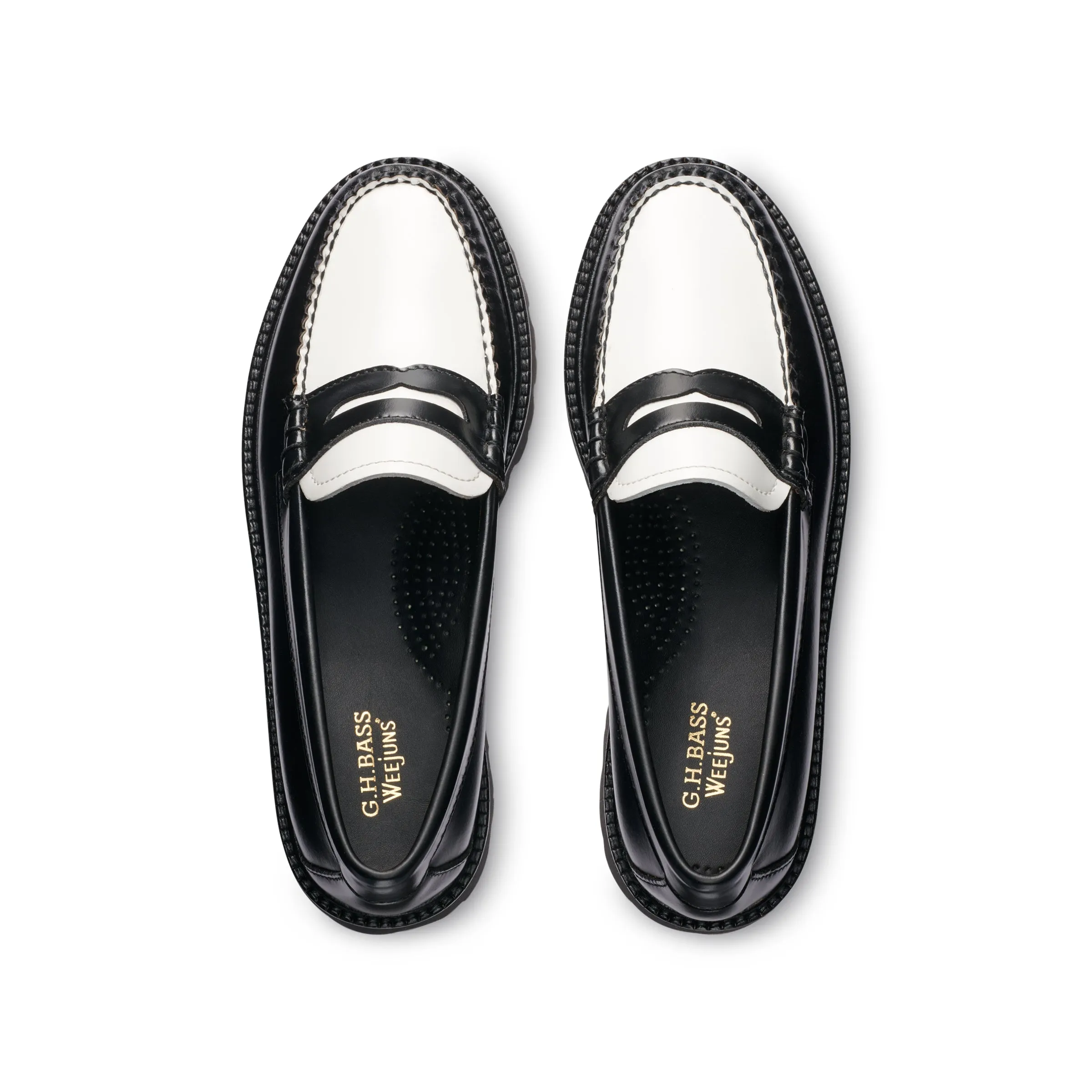 Whitney Super Lug Weejuns Loafer (Black   White)