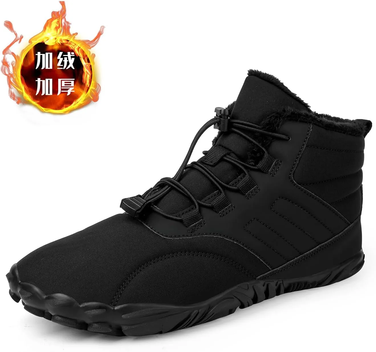 Winter Barefoot Shoes Womens Mens Winter Hiking Boots Warm Fur Lined Winter Snow Boots Waterproof Non-Slip Shoes