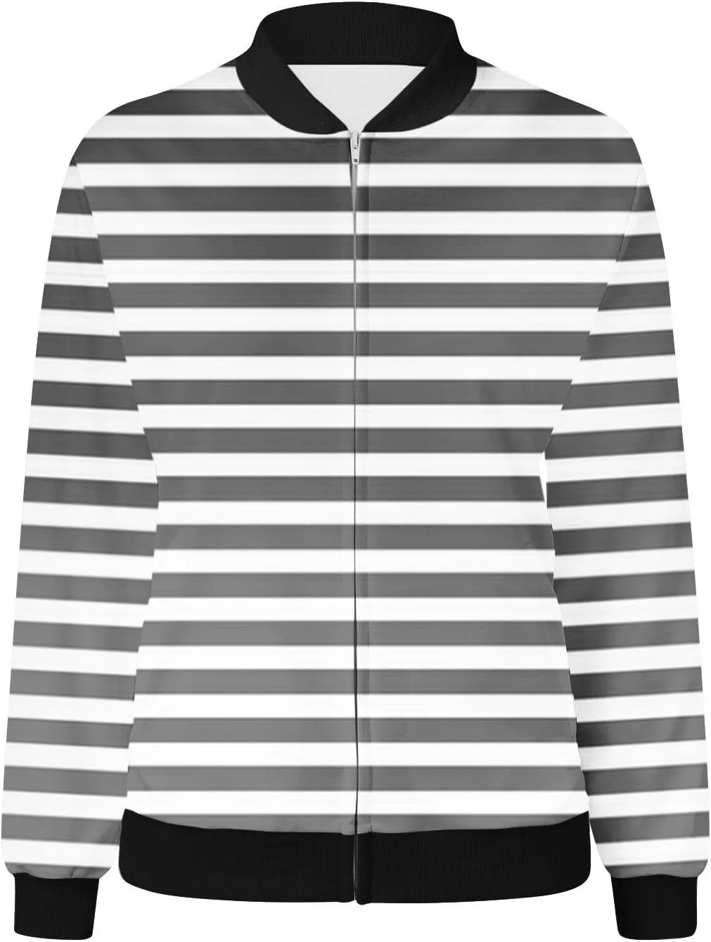 Winter Coats for Women Casual Striped Color Block Jackets Full Zip Long Sleeve Cardigan Coat with Pockets