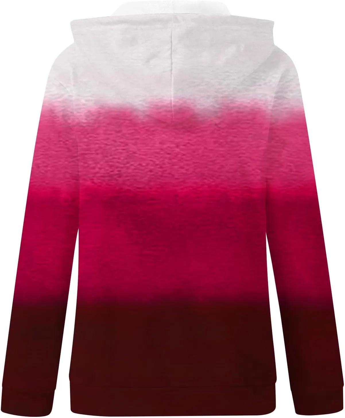 Winter Coats for Women Full Zip Drawstring Hoodies Gradient Long Sleeve Fall Jackets with Pockets Outdoor