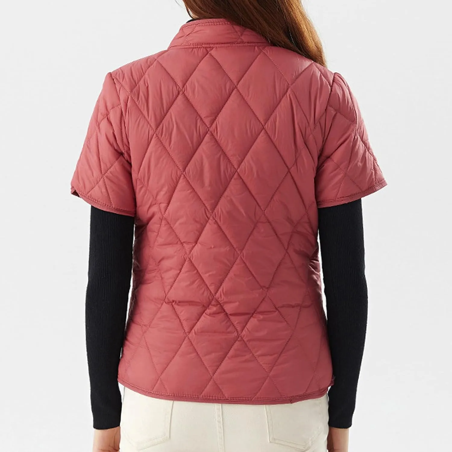 Winter Coats Womens Lightweight Short Sleeve Two Pockets Down Jacket (Available In Plus Size) Women Lightweight