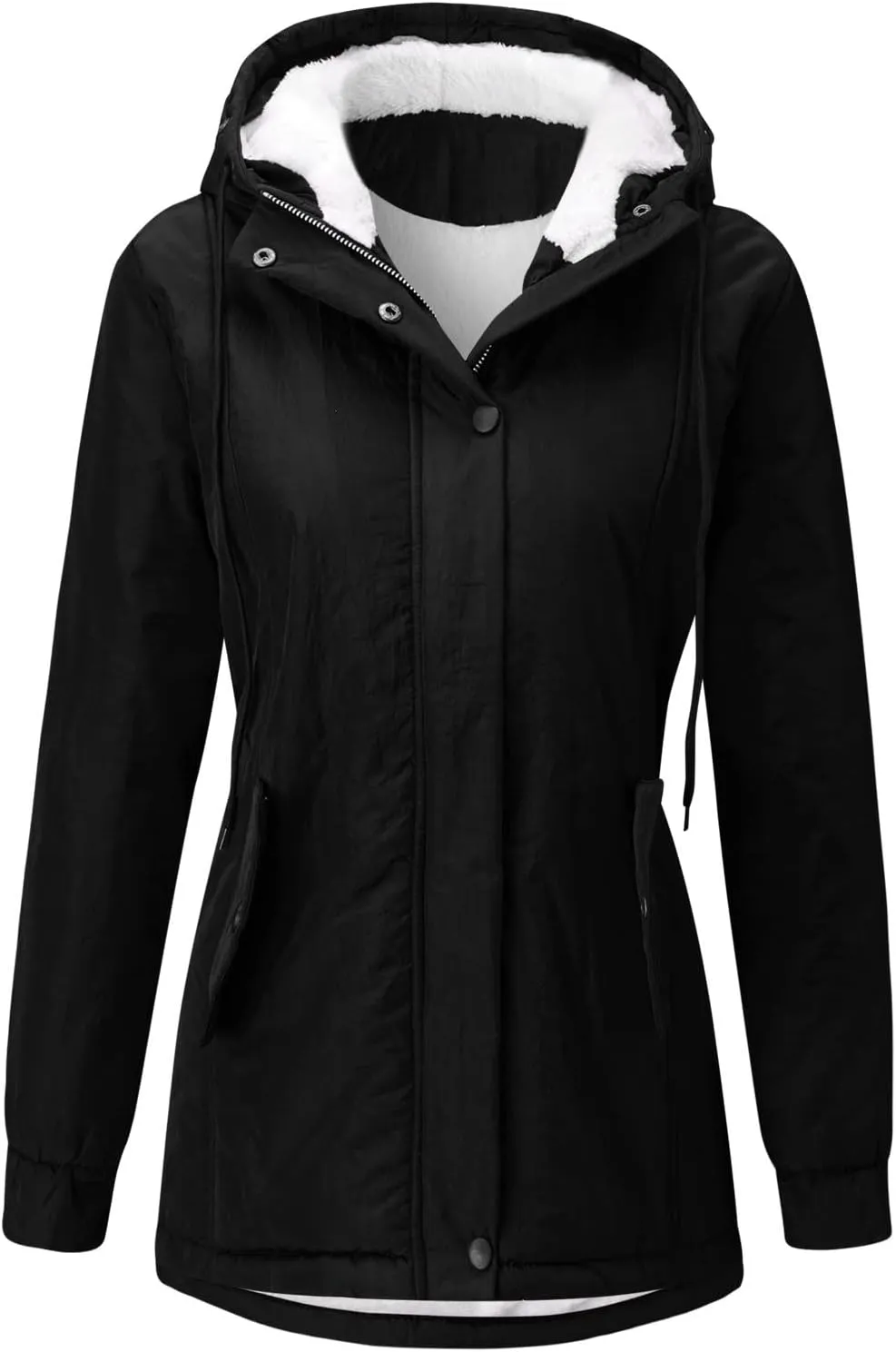 Winter Overcoat Women's Thick Outwear Fur' Lined Hooded Coat Warm Trench Women's Coat Womens Jacket Lightweight