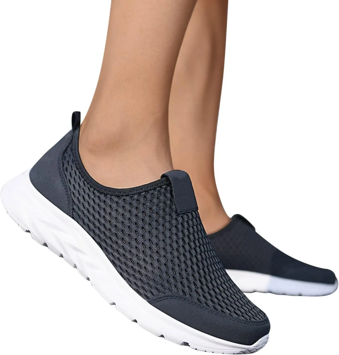Women Men Breathable Slip-on mesh Loafers Lightweight Non-Slip Casual Walking Shoes Comfy and Running Leather Sneakers Summer Single Wide Width Comfort Ultralight Flats Hook & Loop Fashion