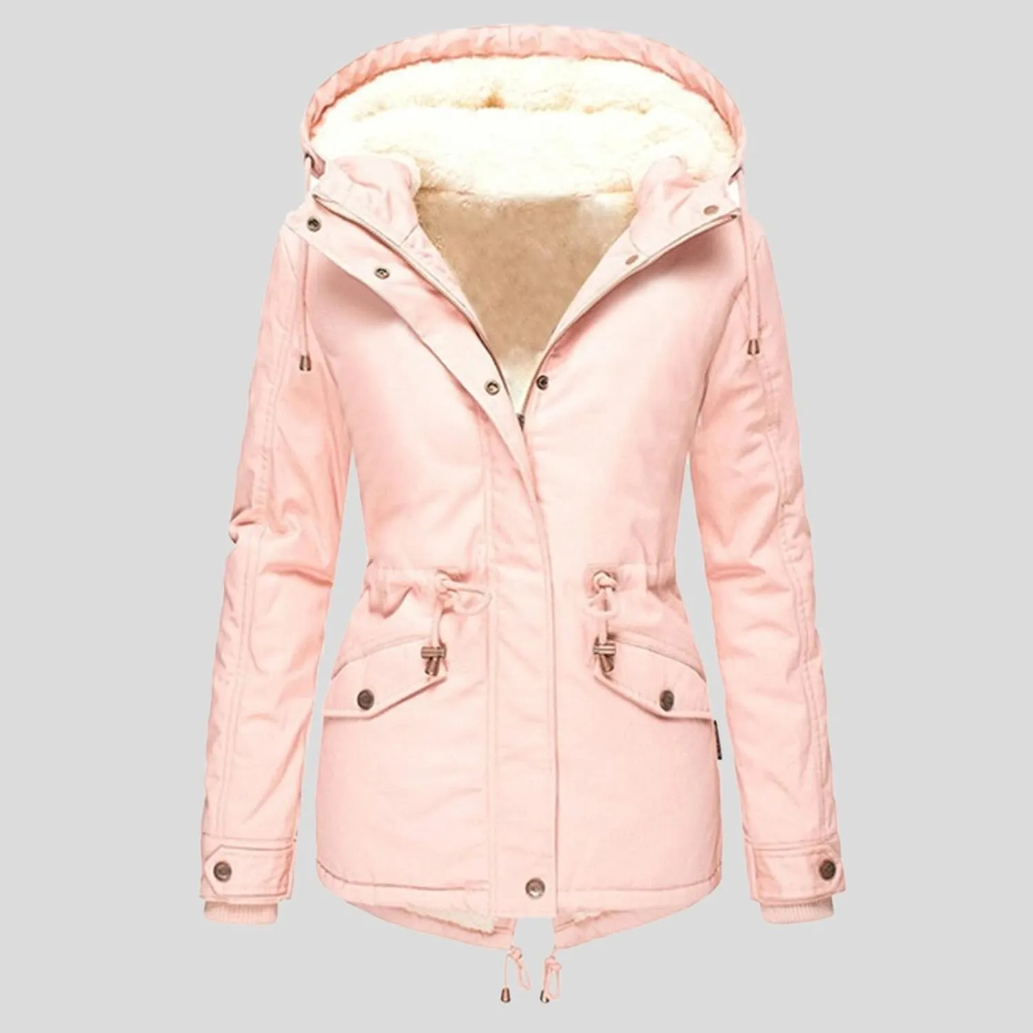 Women Plus Size Winter Overcoat Women's Jacket Thick Outwear Plush Lined Hooded Coat Warm Trench Women's Coat Women's