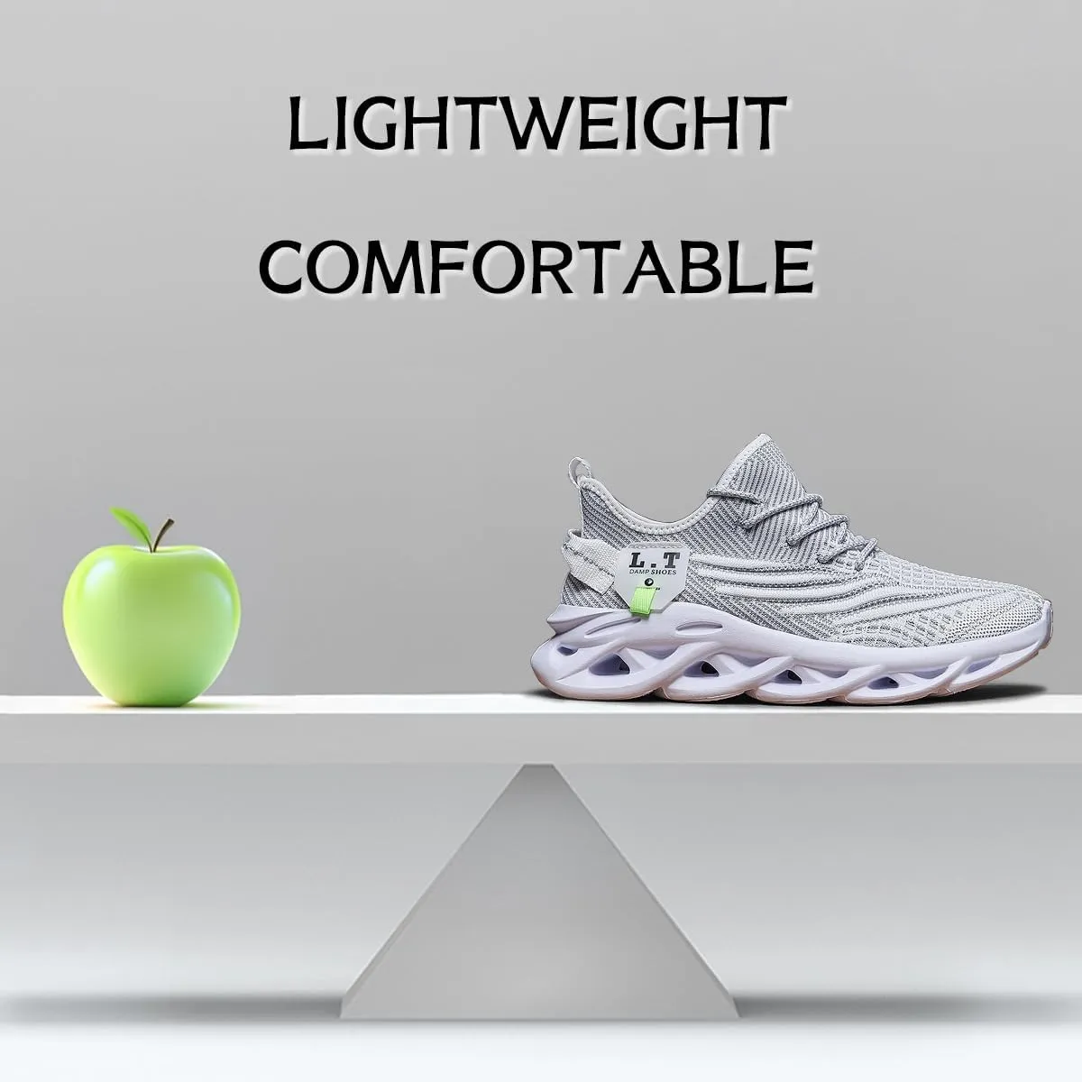 Women Running Shoes Slip On Sneakers Breathable Non-Slip Cushioned Sports Shoes for All-Day Comfort Walking Fitness Jogging with Lightweight EVA Elastic Sole