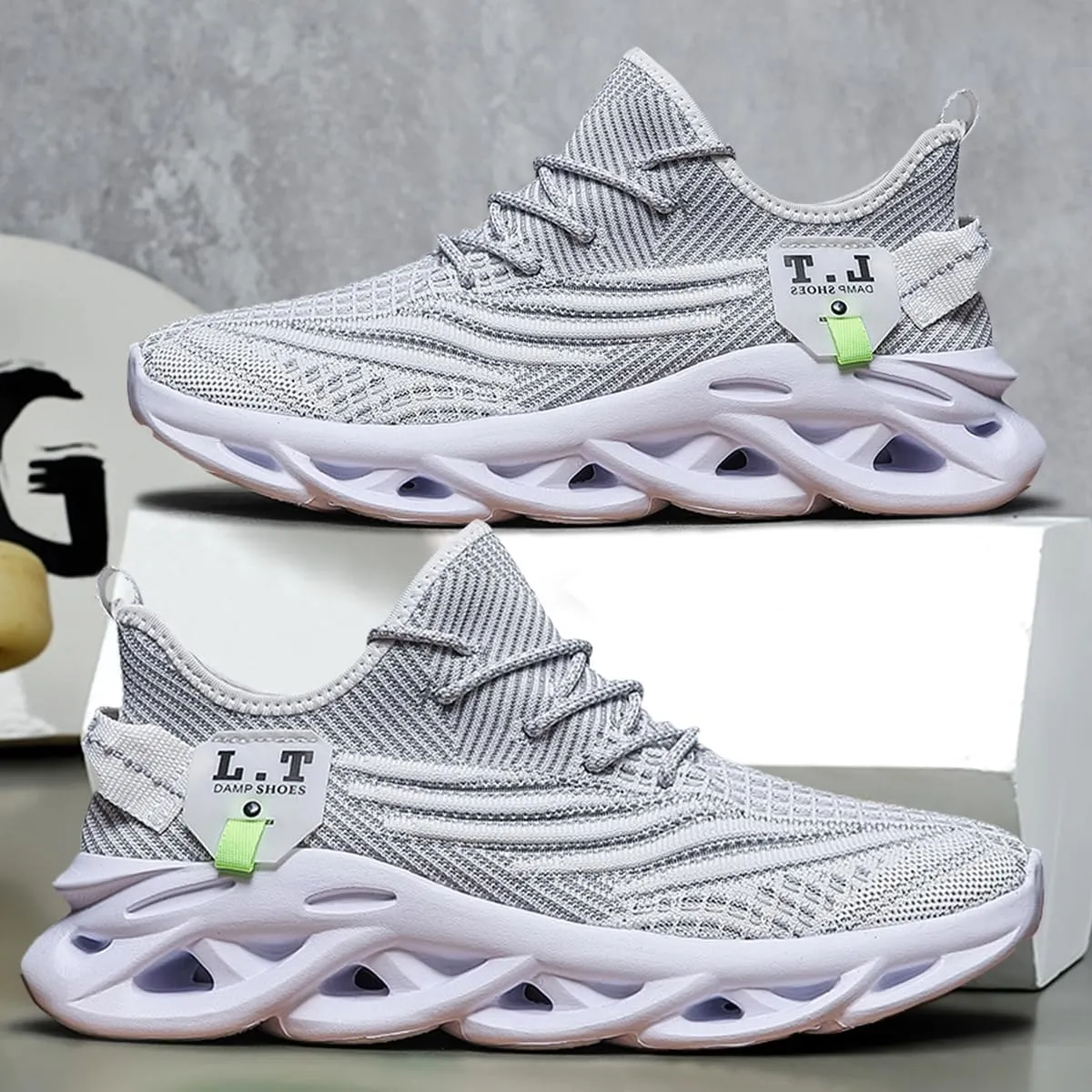 Women Running Shoes Slip On Sneakers Breathable Non-Slip Cushioned Sports Shoes for All-Day Comfort Walking Fitness Jogging with Lightweight EVA Elastic Sole