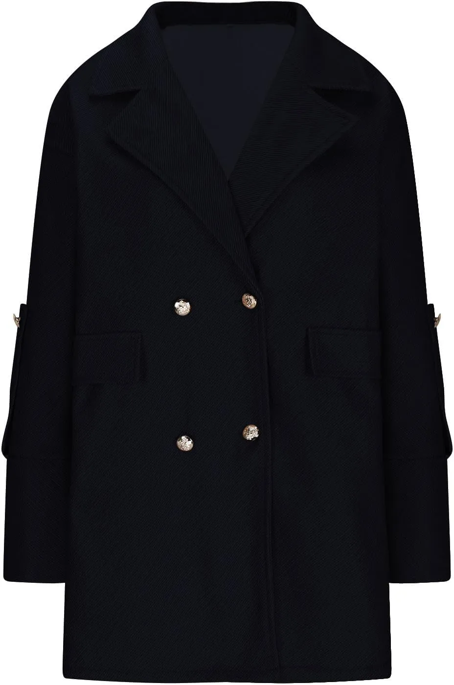 Women Trendy Woolen Coat Long Trench Coats Blazer Suit Collar Style Commuting Elegant Business Casual Jackets