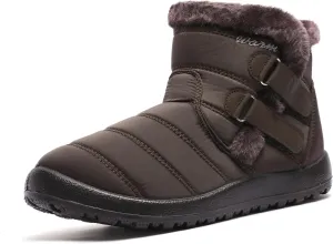 Womens Ankle Boots Warm Fur Lining Waterproof Outdoor Slip-on Winter Snow Booties