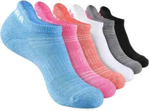 Womens Ankle Socks 6-Pairs Athletic Running Sport Socks With Cushioned Sole