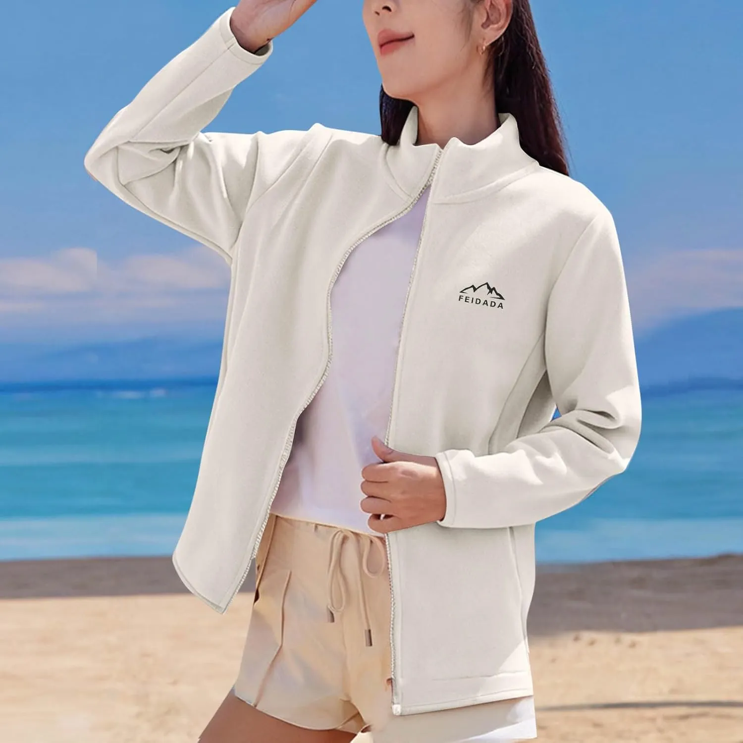 Womens Fall Jacket 2024 Oversized Casual Cardigan Tops Zip up Long Sleeve Thermal Winter Coats Outerdoor