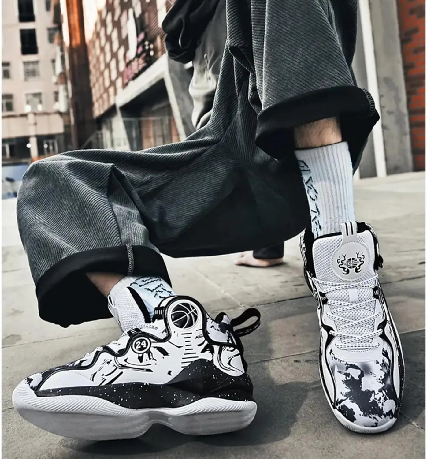 Womens Fashion High Top Basketball Shoes Outdoor Lightweight Sport Shoes Non Slip Tennis Volleyball Athletic Sneakers