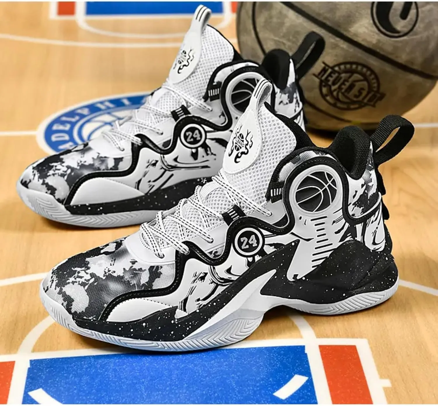 Womens Fashion High Top Basketball Shoes Outdoor Lightweight Sport Shoes Non Slip Tennis Volleyball Athletic Sneakers