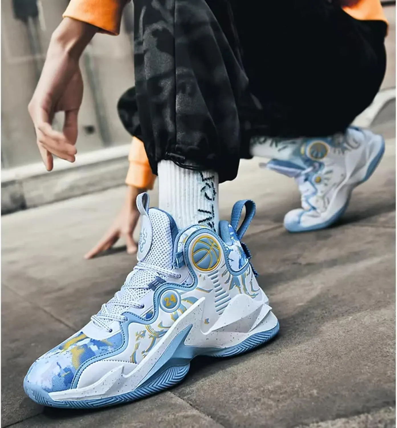 Womens Fashion High Top Basketball Shoes Outdoor Lightweight Sport Shoes Non Slip Tennis Volleyball Athletic Sneakers