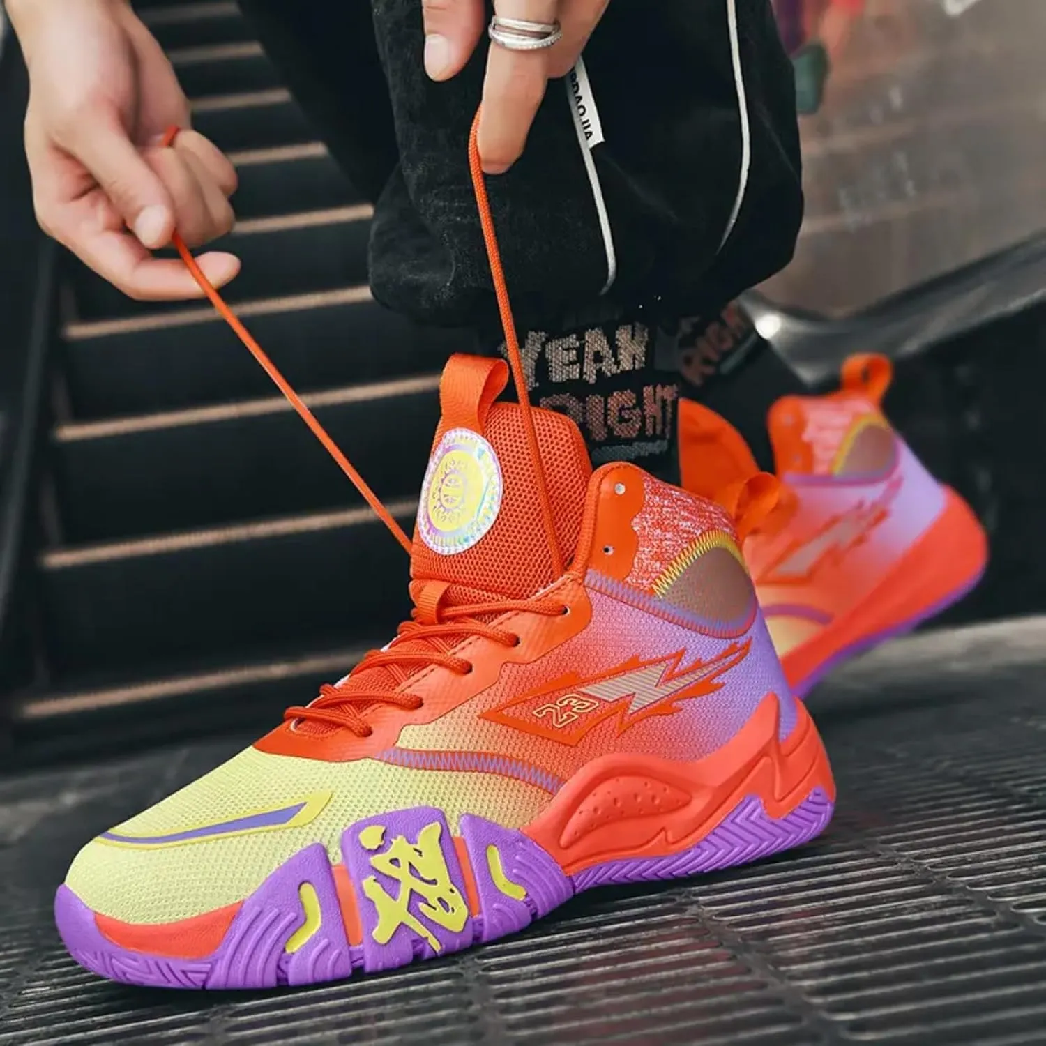 Womens Fashion High Top Lace Up Basketball Shoes Comfortable Breathable Non Slip Work Sport Athletic Running Tennis Shoes Walking Sneakers