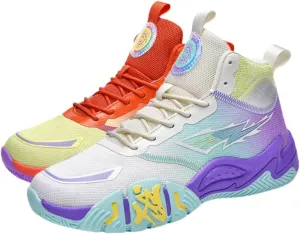 Womens Fashion High Top Lace Up Basketball Shoes Comfortable Breathable Non Slip Work Sport Athletic Running Tennis Shoes Walking Sneakers