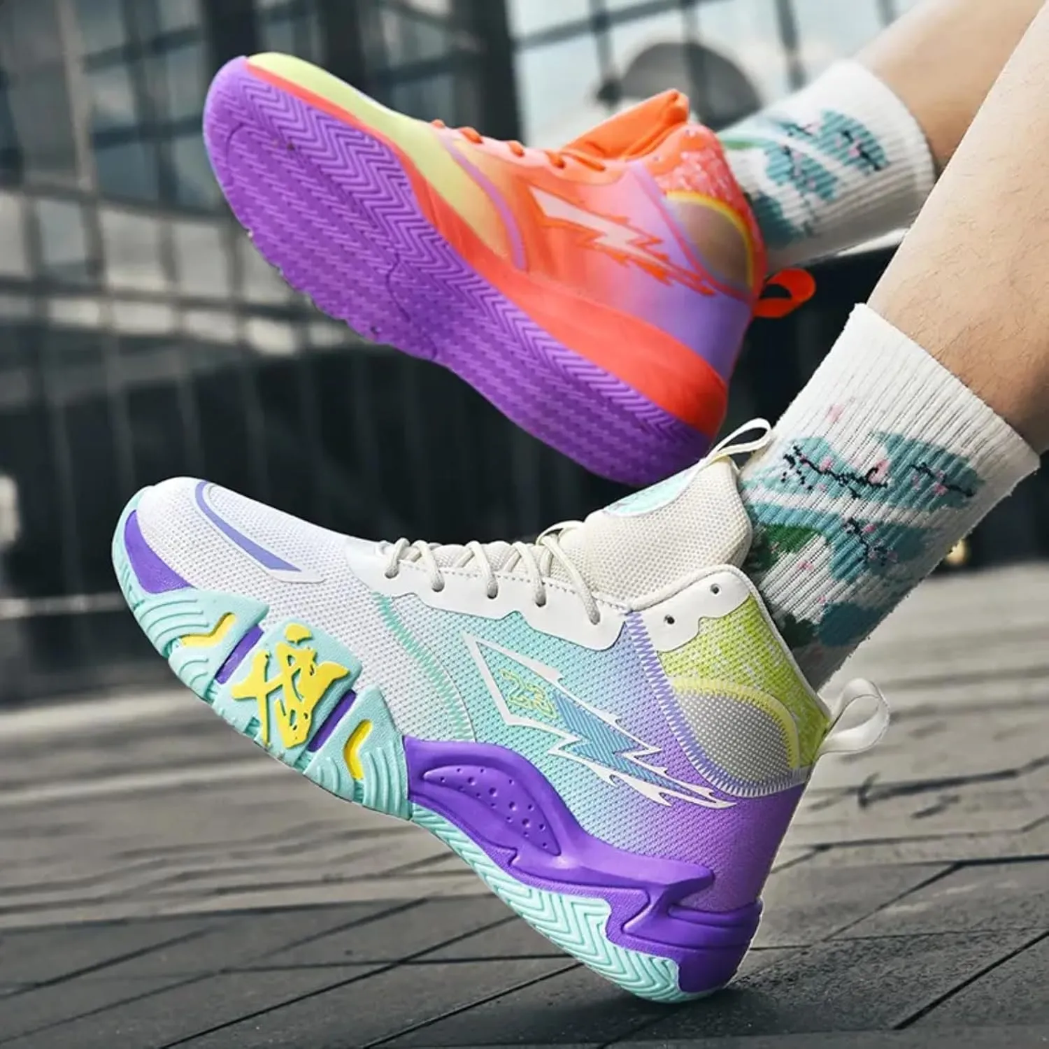 Womens Fashion High Top Lace Up Basketball Shoes Comfortable Breathable Non Slip Work Sport Athletic Running Tennis Shoes Walking Sneakers