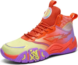 Womens Fashion High Top Lace Up Basketball Shoes Comfortable Breathable Non Slip Work Sport Athletic Running Tennis Shoes Walking Sneakers