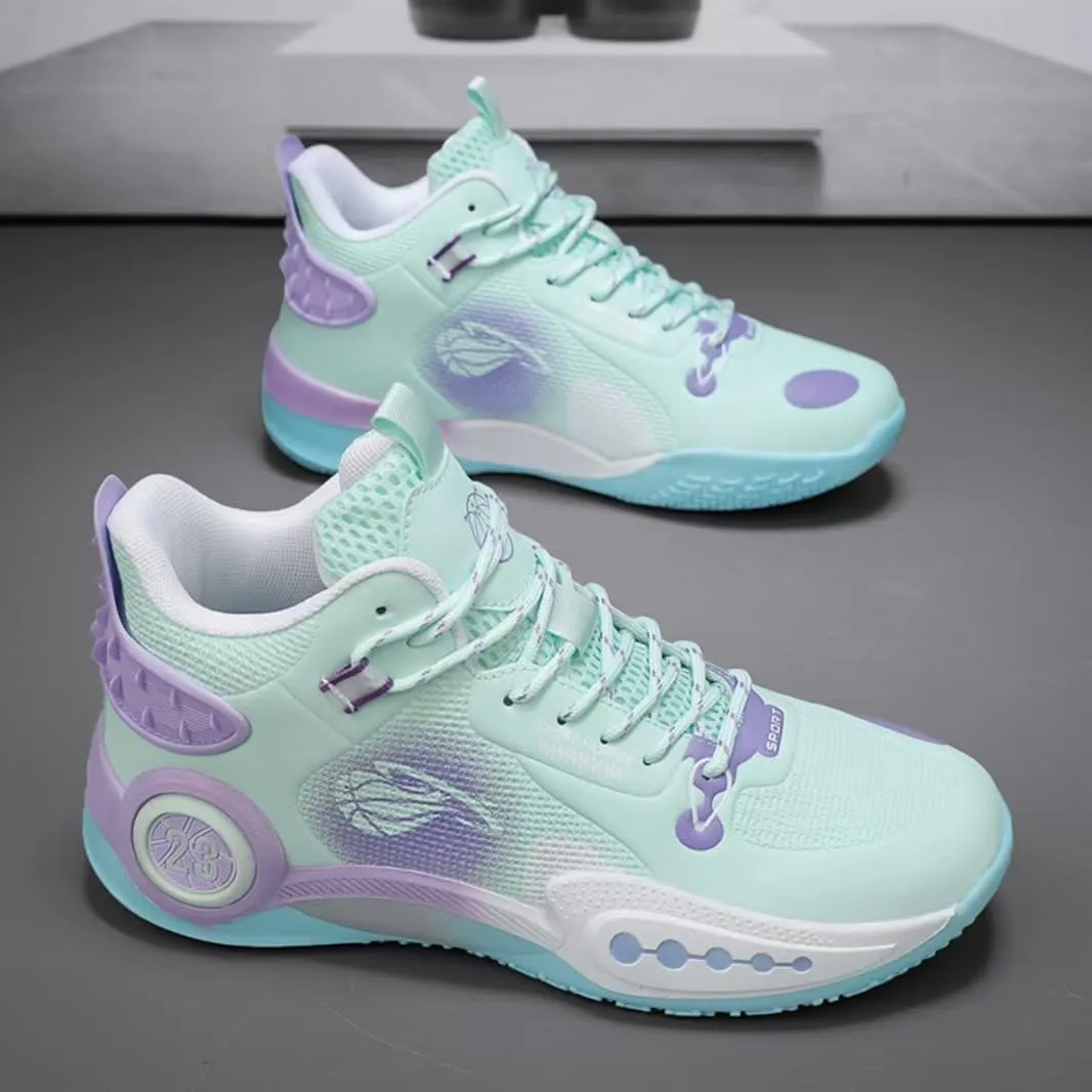 Womens Fashion Lace Up Arch Support Basketball Shoes Breathable Non Slip Comfortable High Top Sneakers Running Walking Tennis Shoes
