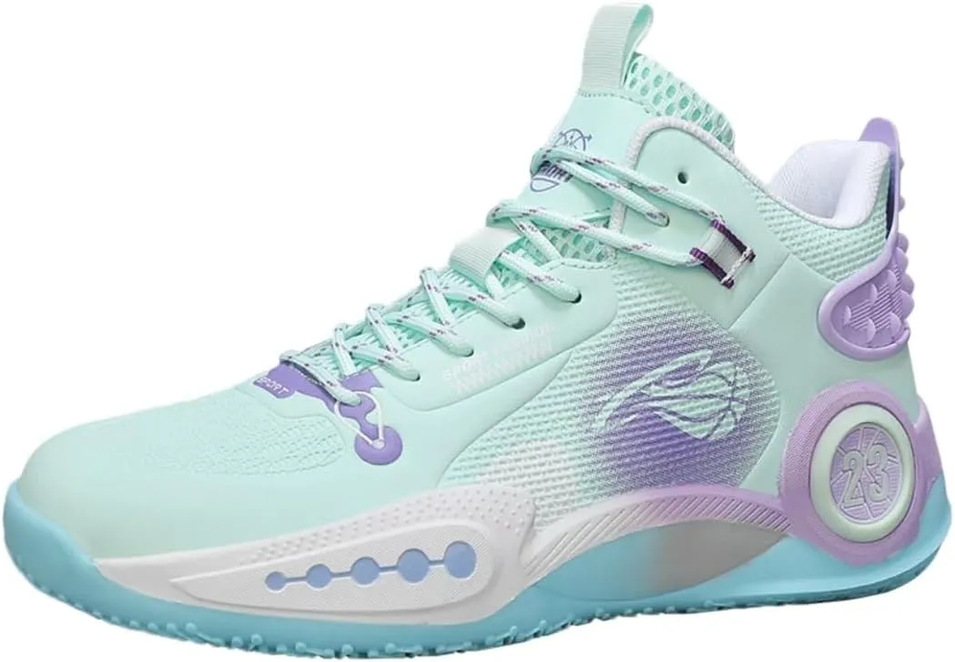 Womens Fashion Lace Up Arch Support Basketball Shoes Breathable Non Slip Comfortable High Top Sneakers Running Walking Tennis Shoes