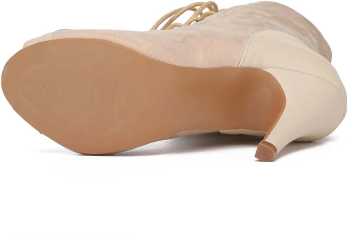 Women's Fashion Peep Toe Ballroom Dance Boots Latin Party Wedding Performance Dance Shoes