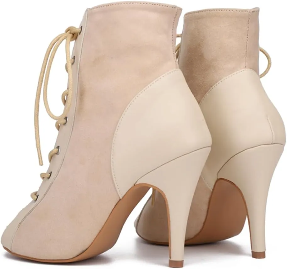 Women's Fashion Peep Toe Ballroom Dance Boots Latin Party Wedding Performance Dance Shoes