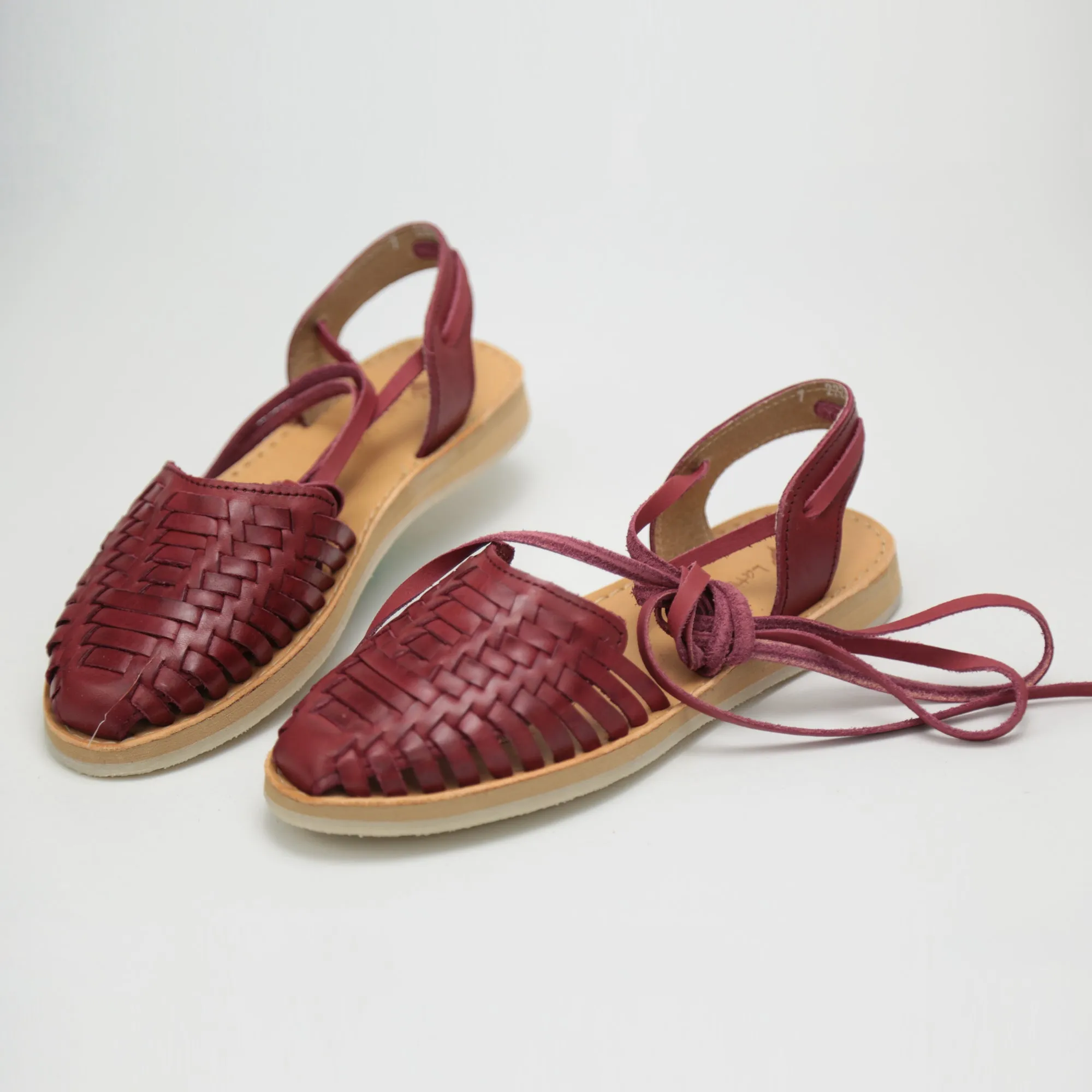 Women's Leather Lace Up Sandals