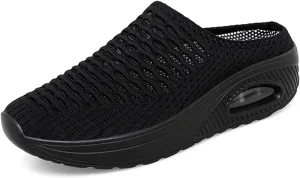 Women's Mules & Clogs with Arch Support Mules for Women 2025 Comfortable Orthopedic Walking Slip On Sneakers Garden Shoes Summer Platform Sandals Breathable Slippers Closed Toe Slides Lightweight