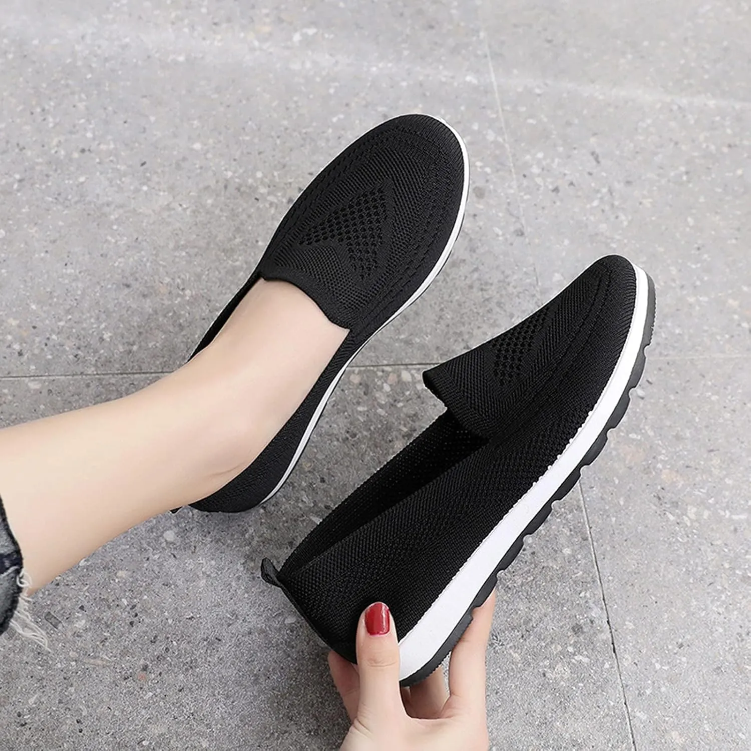 Womens Orthopedic Diabetic Shoes Slip On Walking Sneakers with Arch Support Comfortable Casual Loafers Plantar Fasciitis Relief Foot Heel Pain