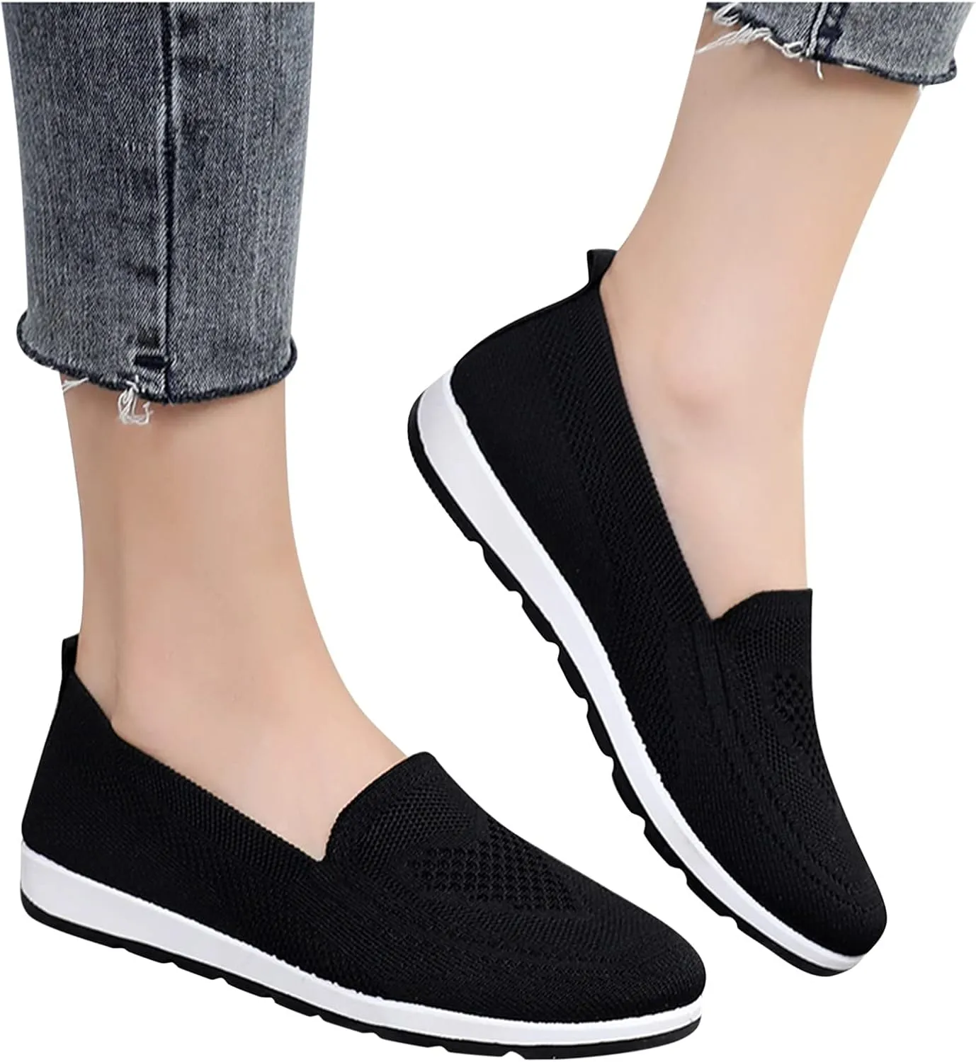 Womens Orthopedic Diabetic Shoes Slip On Walking Sneakers with Arch Support Comfortable Casual Loafers Plantar Fasciitis Relief Foot Heel Pain