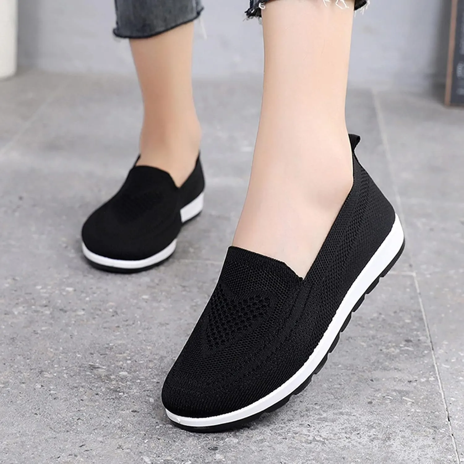 Womens Orthopedic Diabetic Shoes Slip On Walking Sneakers with Arch Support Comfortable Casual Loafers Plantar Fasciitis Relief Foot Heel Pain