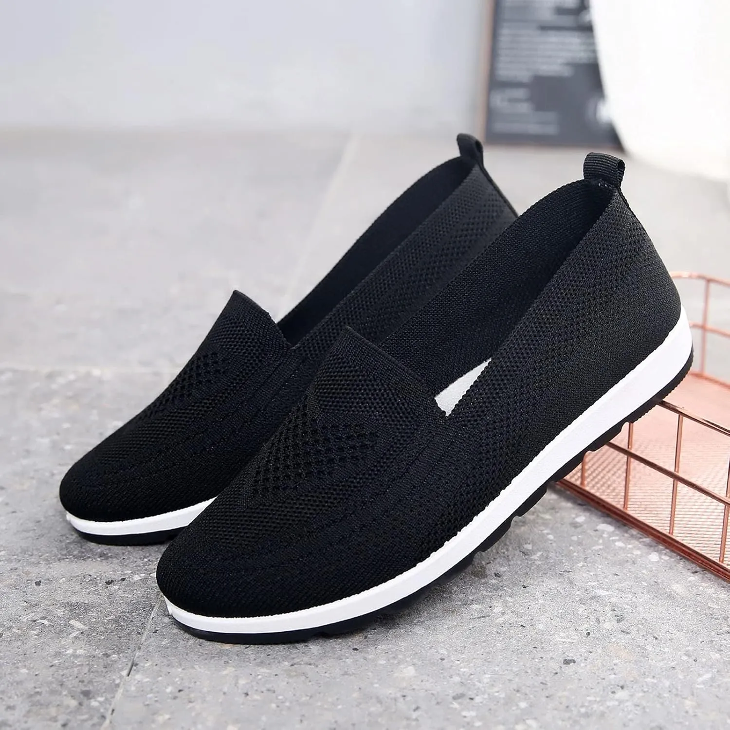Womens Orthopedic Diabetic Shoes Slip On Walking Sneakers with Arch Support Comfortable Casual Loafers Plantar Fasciitis Relief Foot Heel Pain
