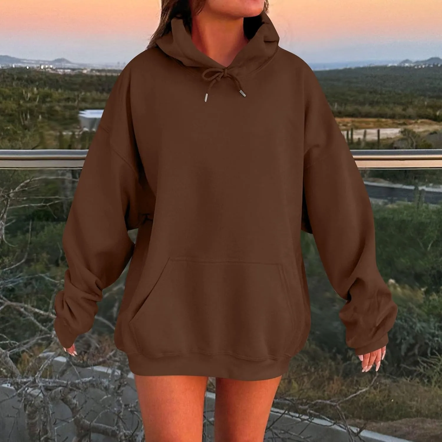 Womens Plus Size Hoodies Winter Cute Sweatshirts Pullover 2024 Fashion Top Warm Sweatshirt Trendy Outfits with Pocket