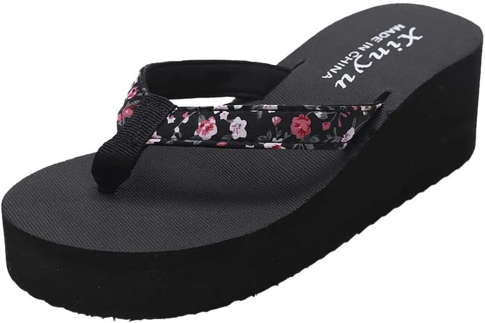 Womens Sandals Comfortable Dressy Platform Sandals Clip Toe Flip Flops Casual Slip On Summer Shoes Beach Sandals