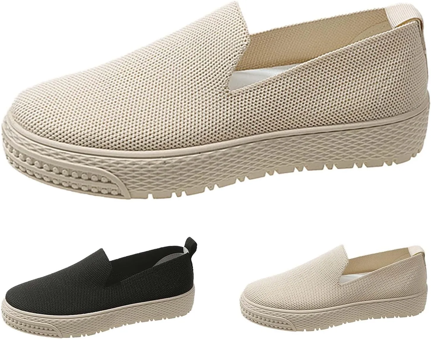 Women's Soft Orthopedic Shoes Breathable Woven Go Walking Slip On Foam Shoes Arch Support Hands Casual Shoes with Heel