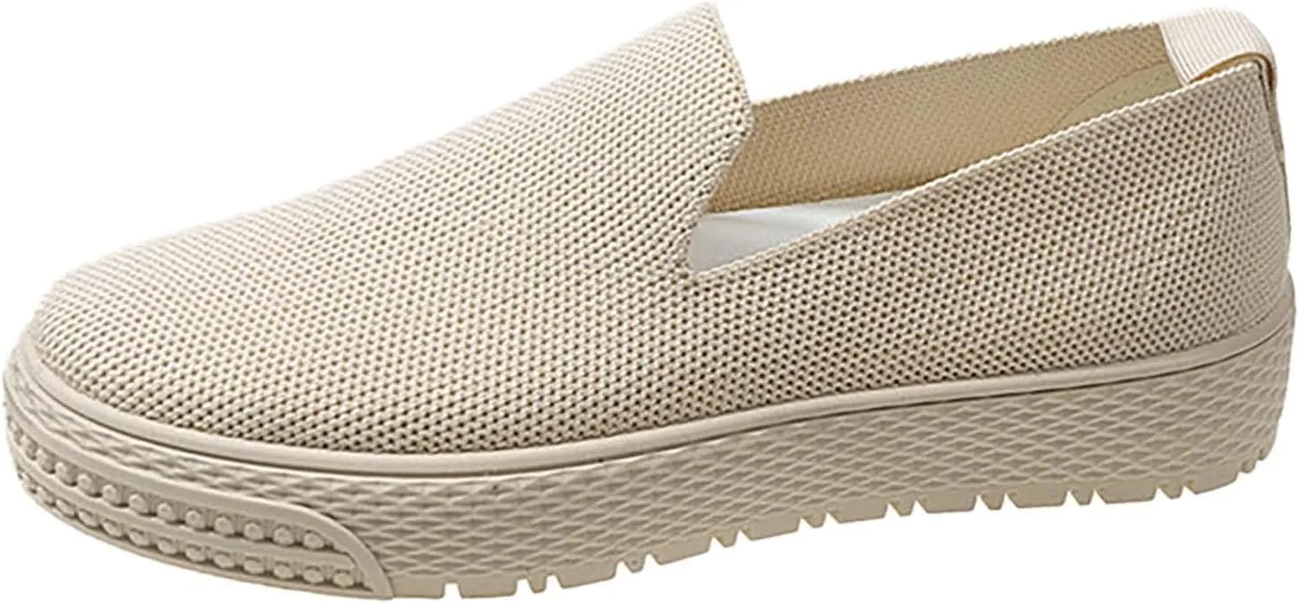 Women's Soft Orthopedic Shoes Breathable Woven Go Walking Slip On Foam Shoes Arch Support Hands Casual Shoes with Heel