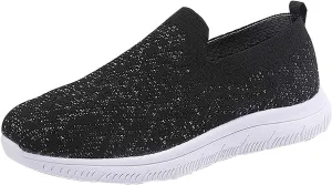 Women's Soft Orthopedic Shoes Breathable Woven Go Walking Slip On Foam Shoes Arch Support Hands Slip in Letter Shoes